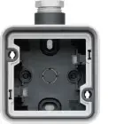 Boîte simple Cubyko, grise, 1 x entrée simple + PE-M20 - BERKER